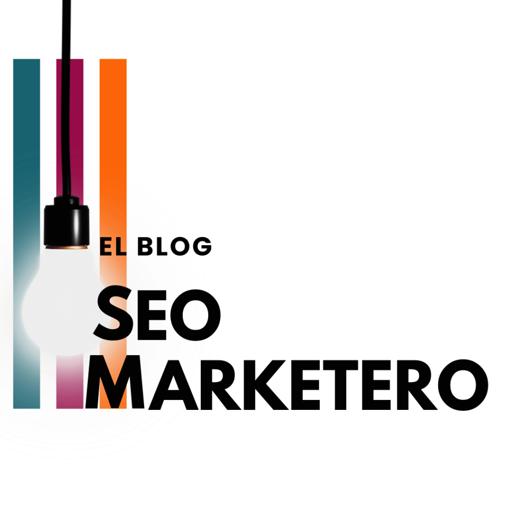blog-de-narketing-digital-en-venezuela Muestra en letras grandes blog de marketing digital en Venezuela con franjas de colores y un bombillo