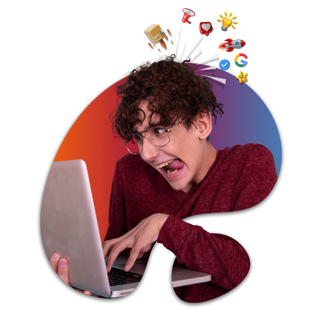 redacción de contenido optimizado para los buscadores Muestra hombre joven redactando contenido SEO real muy rápido